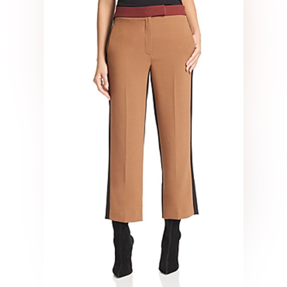 Marella Pants Tuckernuck Sz 8(10) 29 Roma Crop Colorblock‎ Camel Tan Black Rust